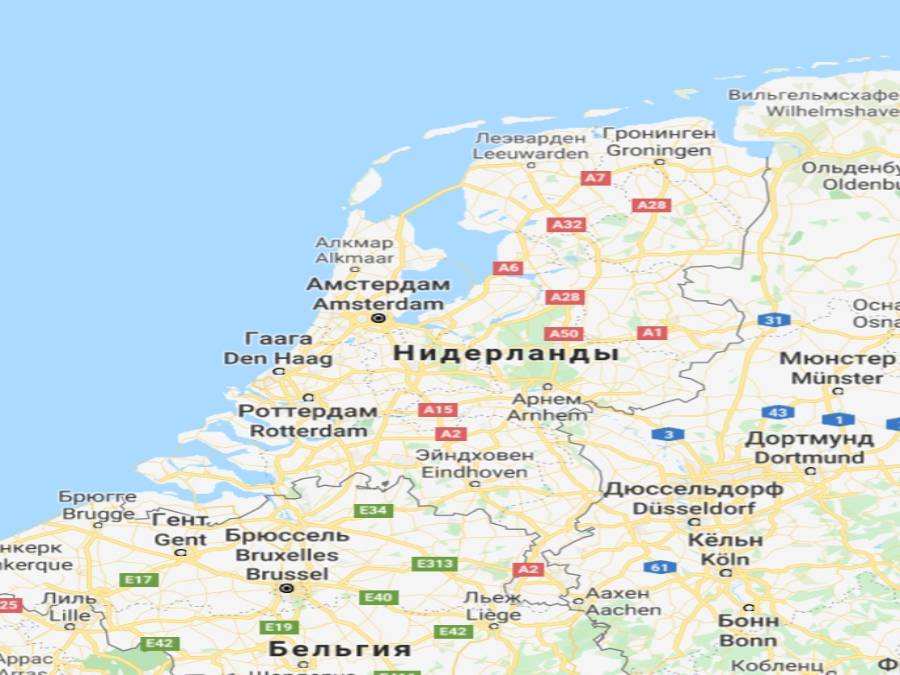 Карта Нидерландов (Голландии)